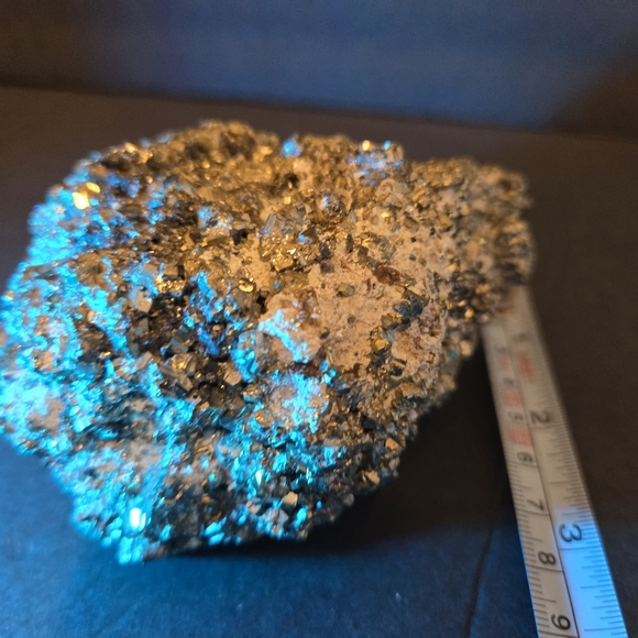 Raw Pyrite Cluster 3.75" Peru Pyrite Crystal Cubes In Matrix 512.5g SEE VIDEO - Picture 6 of 17